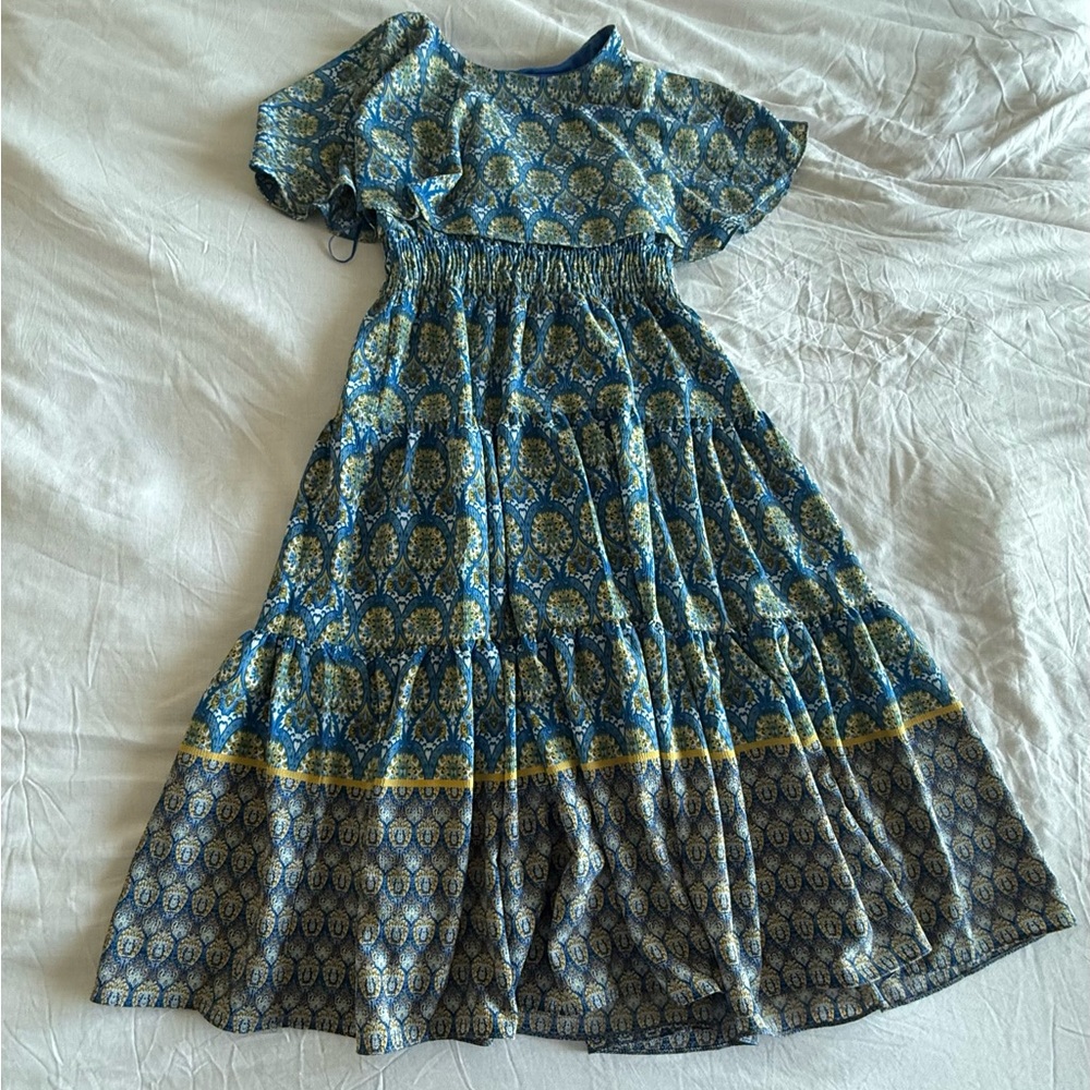 Floral Blue and Yellow Women's Dress